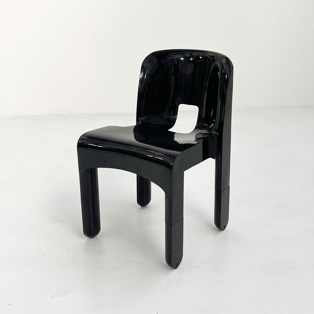 1st Edition Black Universale Chair by Joe Colombo for Kartell 