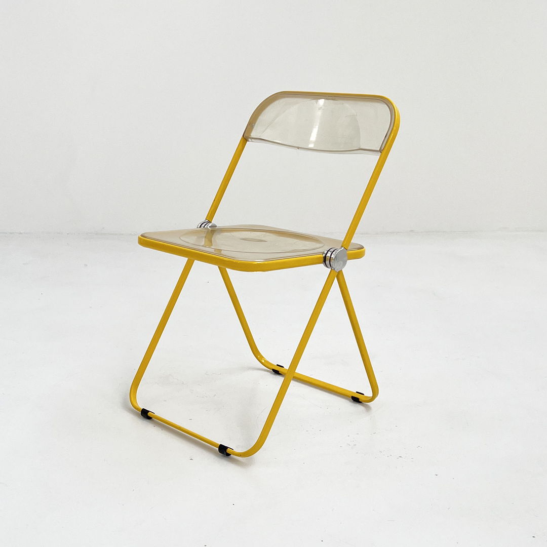 Yellow Plia Chair by Giancarlo Piretti for Anonima Castelli, 1970s