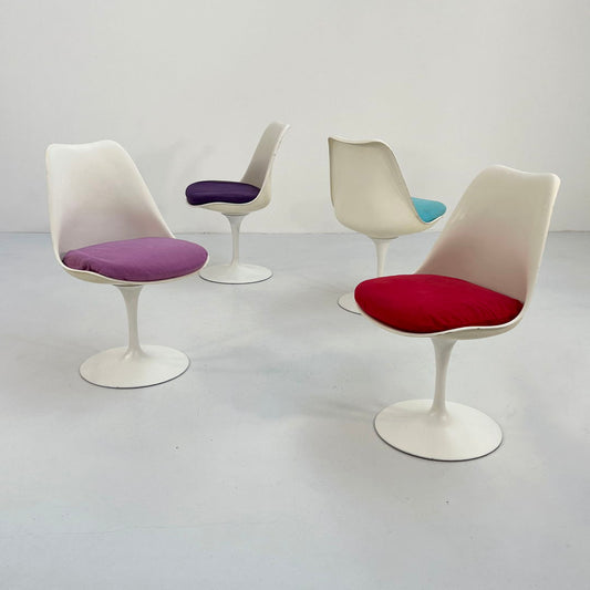 Set of 4 Multicolour Swivel Tulip Dining Chairs by Eero Saarinen for Knoll, 1960