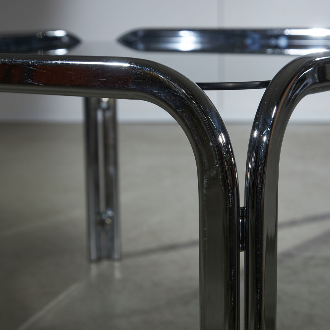 Coffee Table on Curved Chrome Legs