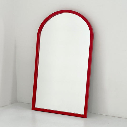 Large Red Frame Mirror by Anna Castelli Ferrieri for Kartell, 1980s