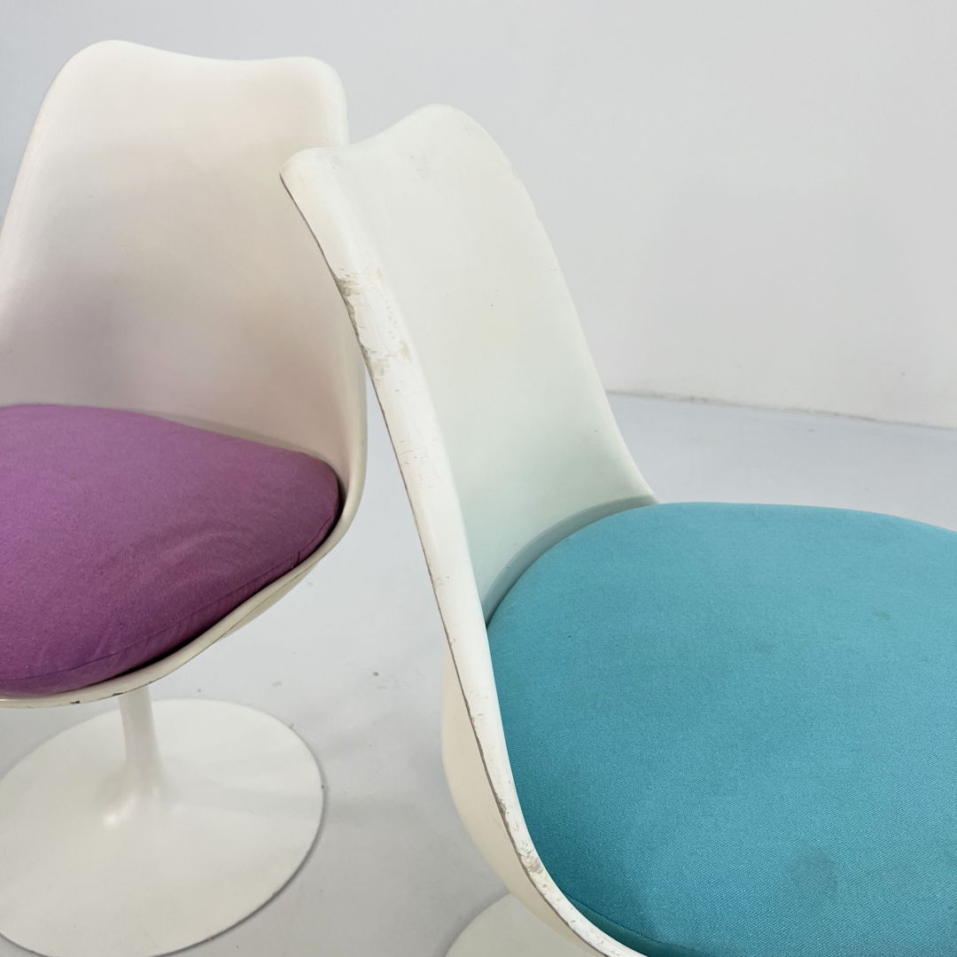 Set of 4 Multicolour Swivel Tulip Dining Chairs by Eero Saarinen for Knoll, 1960