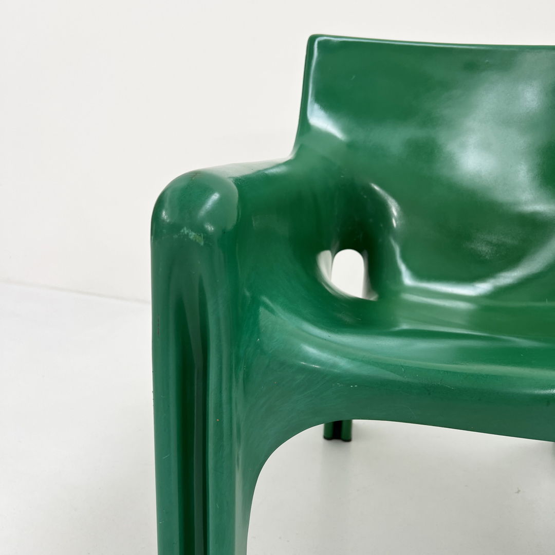 Pair of Green Vicario Lounge Chairs by Vico Magistretti for Artemide, 1970s