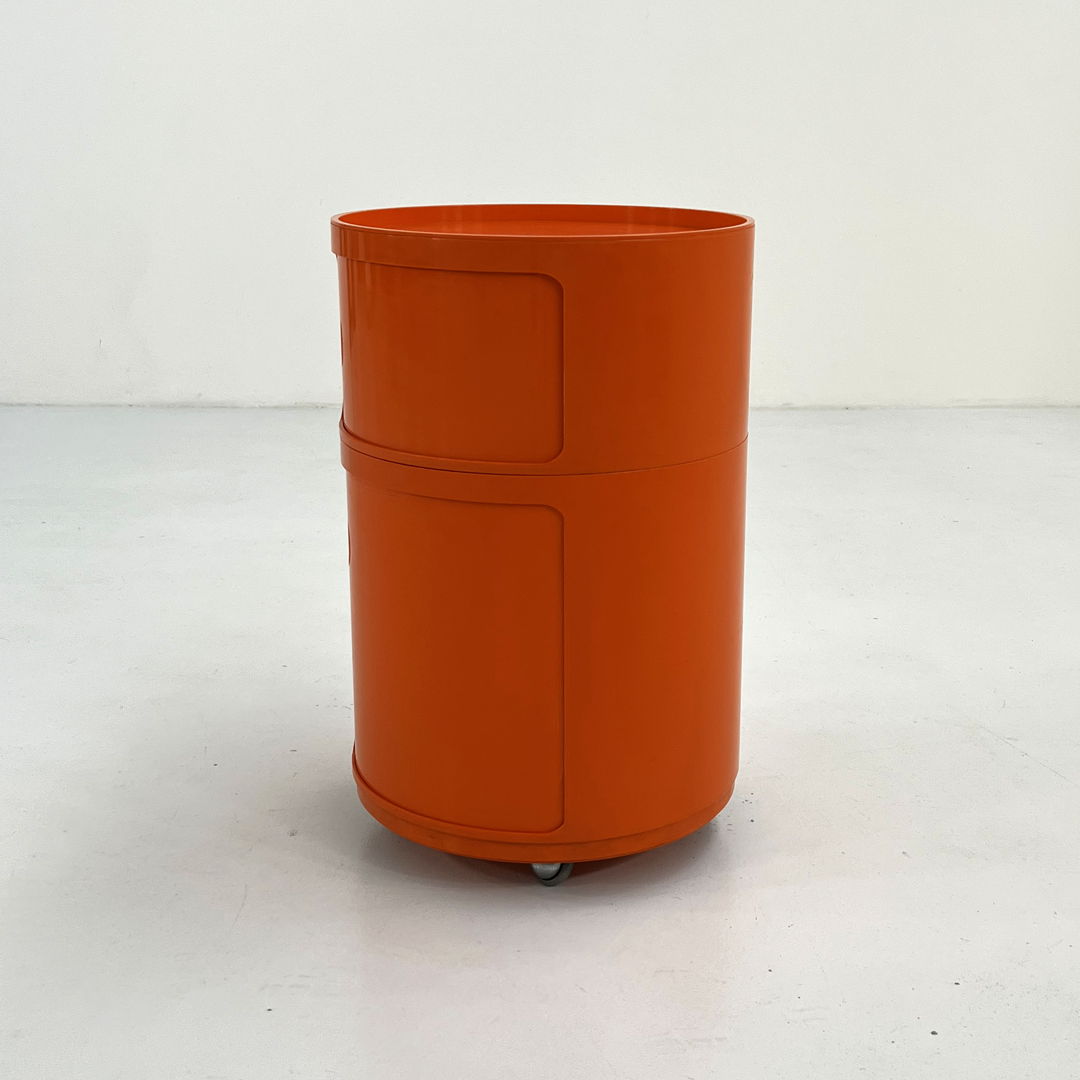 Orange Round Componibili Storage Unit by Anna Castelli for Kartell, 1970s