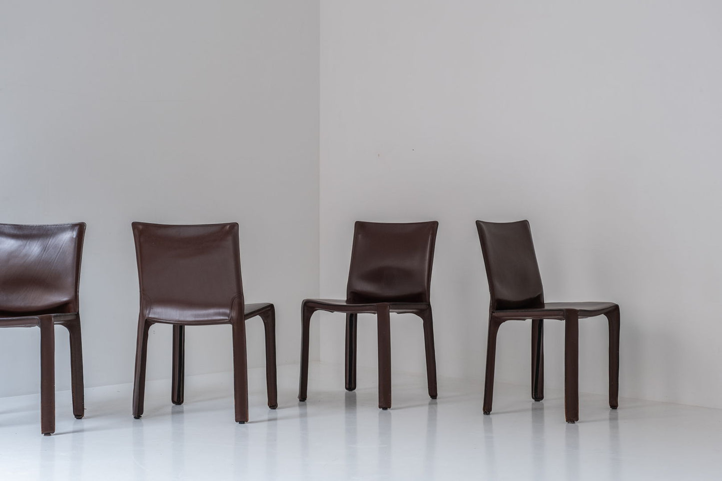 Set of four ‘413’ CAB dining chairs by Mario Bellini for Cassina, Italy 1977.