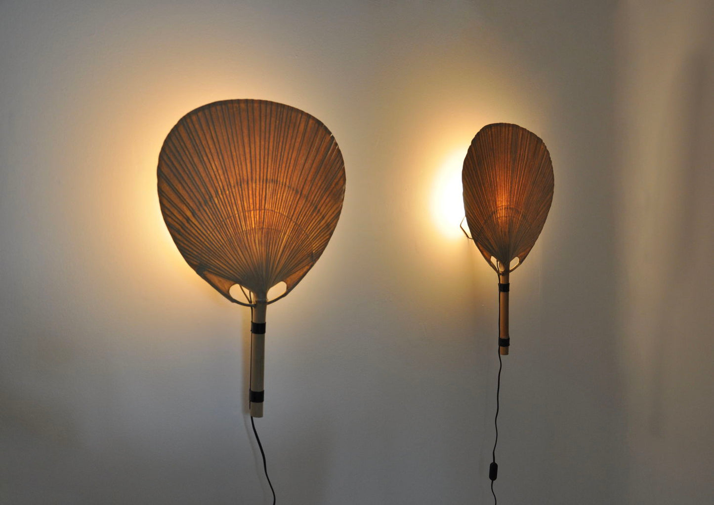 Pair of Wall Lamps "Uchiwa" by Ingo Maurer for M Design, 1970s