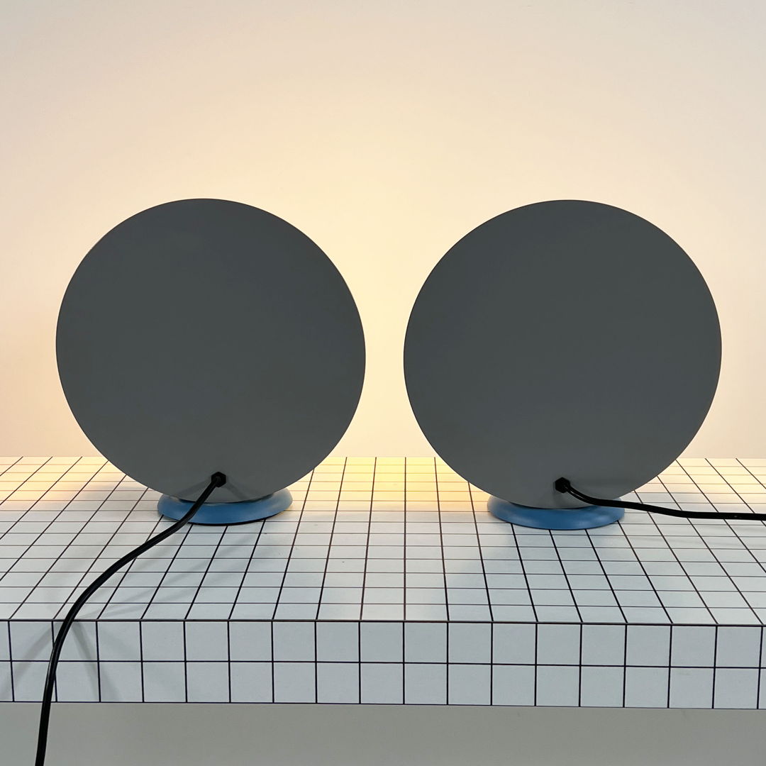 Pair of Round Desk Lamps by Michele De Lucchi for Bieffeplast, 1980s