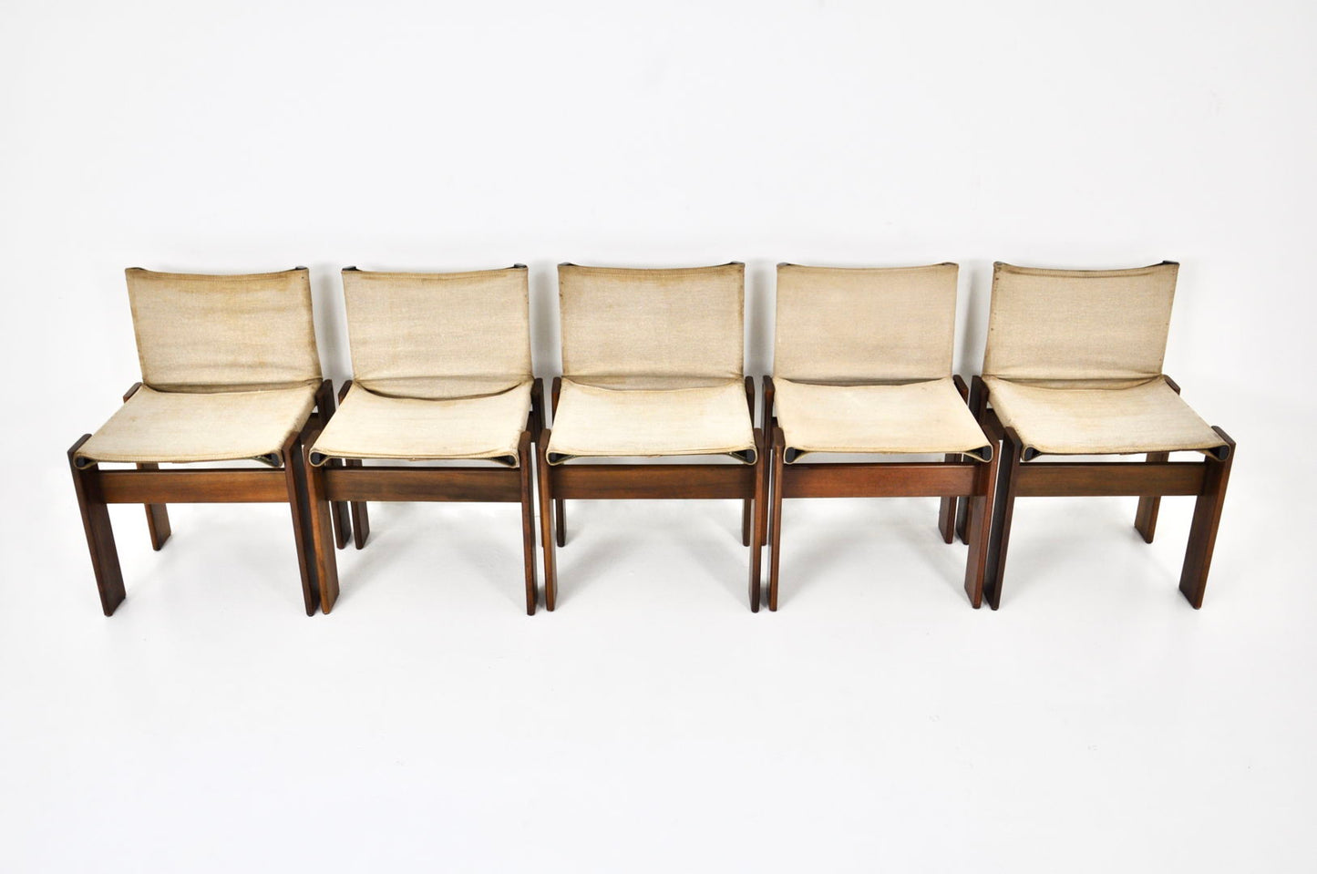 Monk dining chairs by Afra & Tobia Scarpa for Molteni, 1970S, set of 5