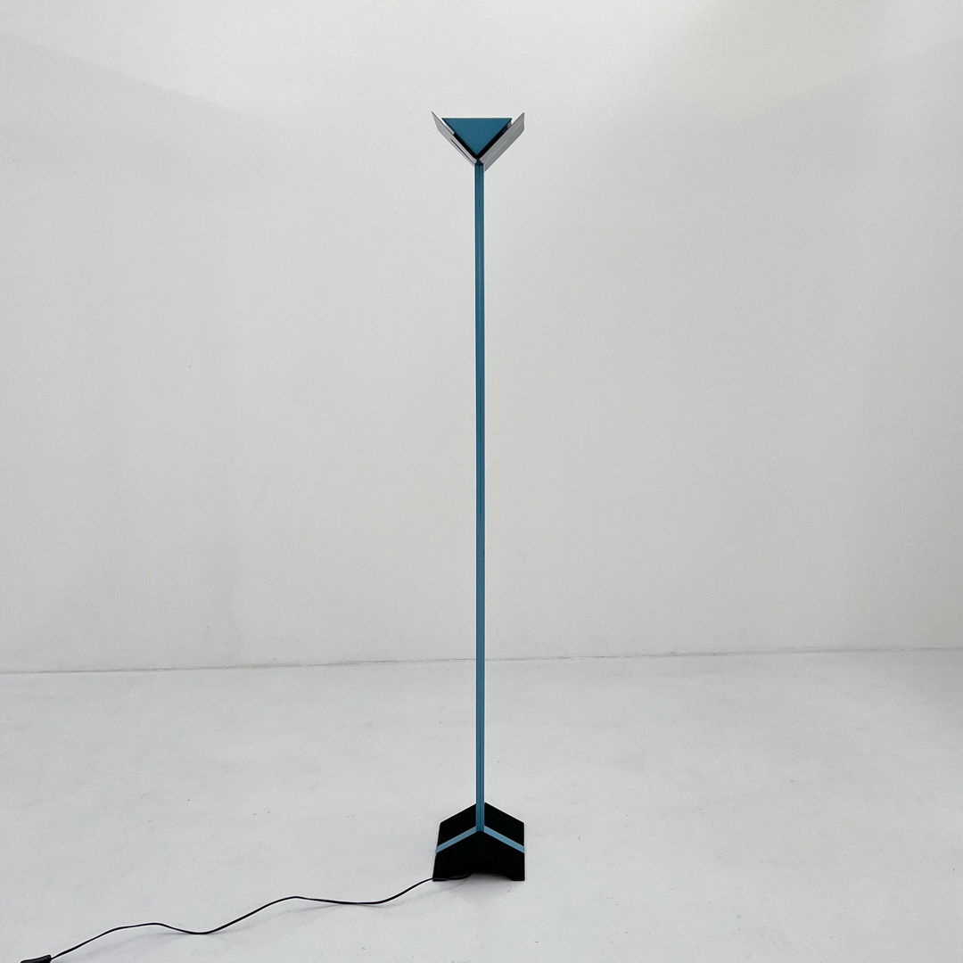 Postmodern Black & Blue Floorlamp, 1980s