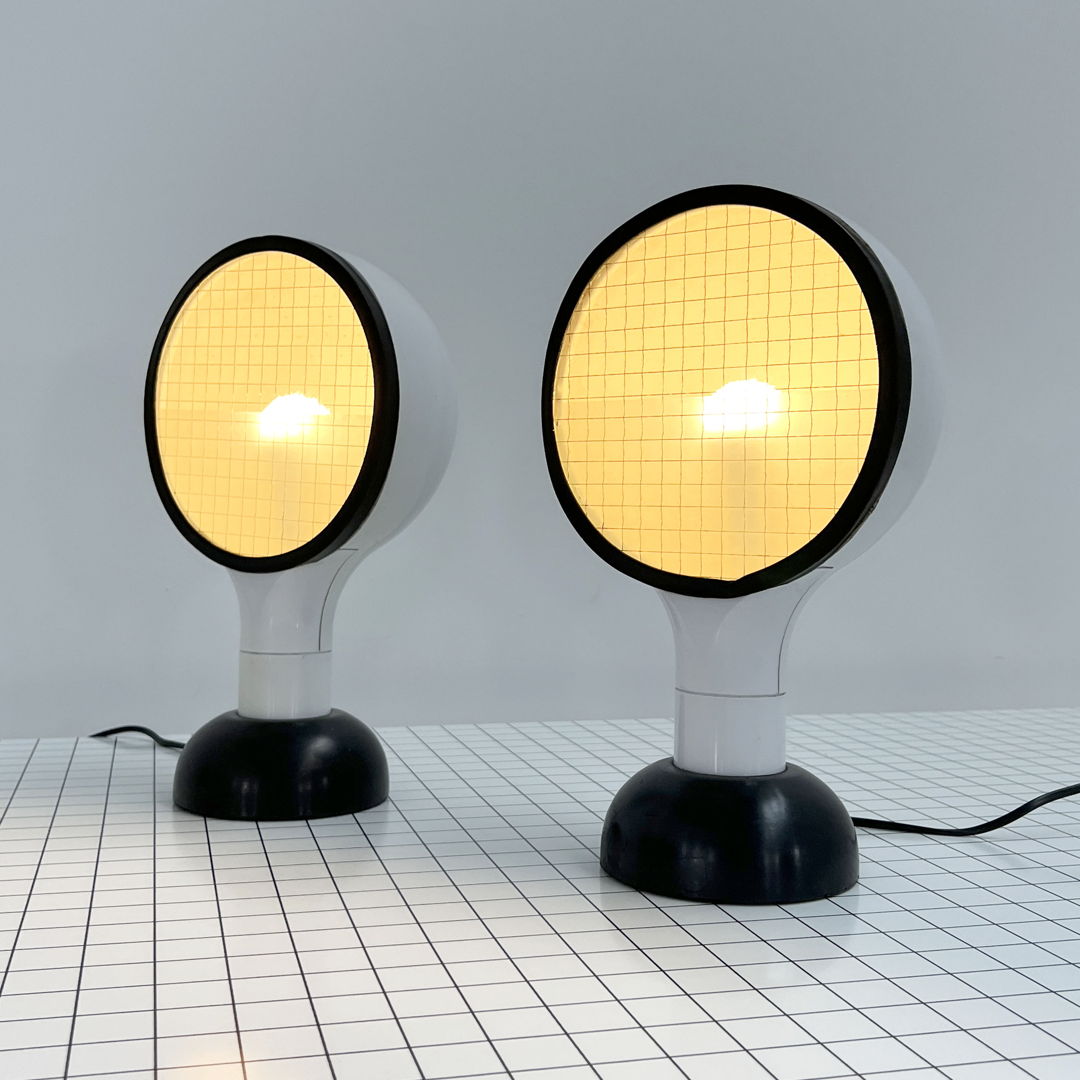 Pair of Drive Table Lamp by Adalberto Dal Lago for Bieffeplast, 1970s