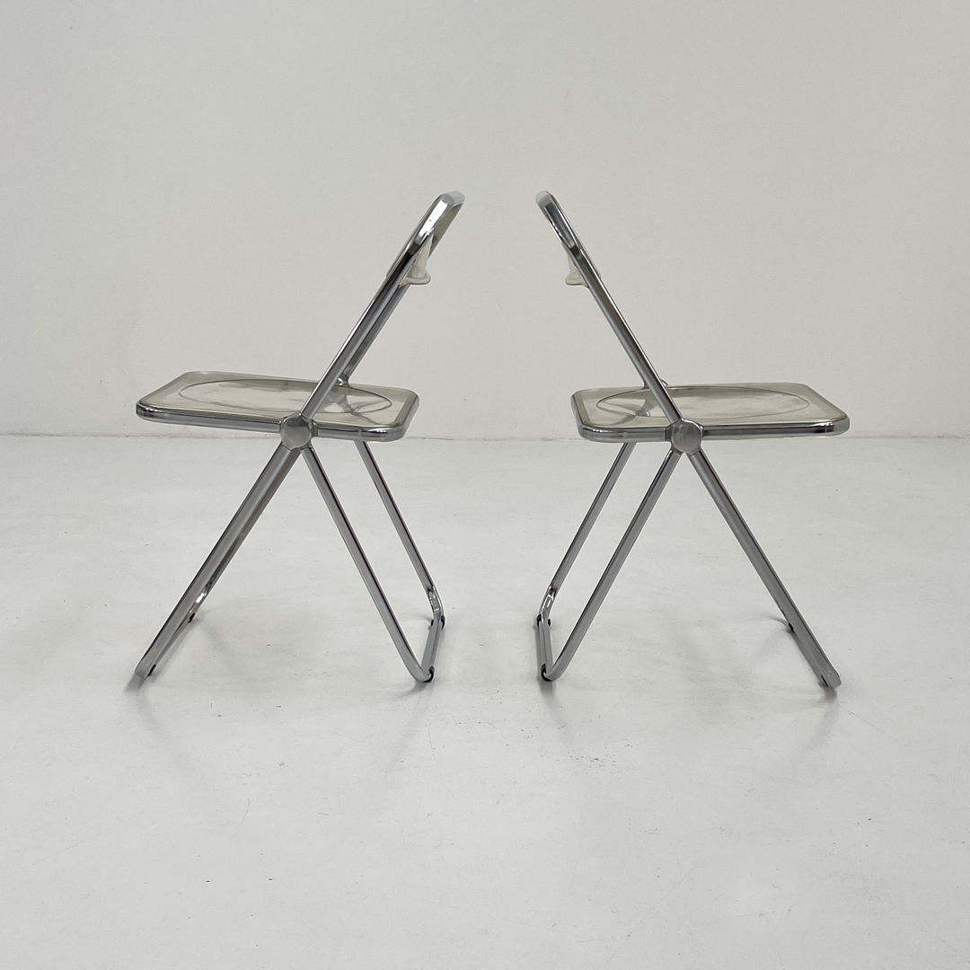 Clear Plia Folding Chair by Giancarlo Piretti for Anonima, 1960s