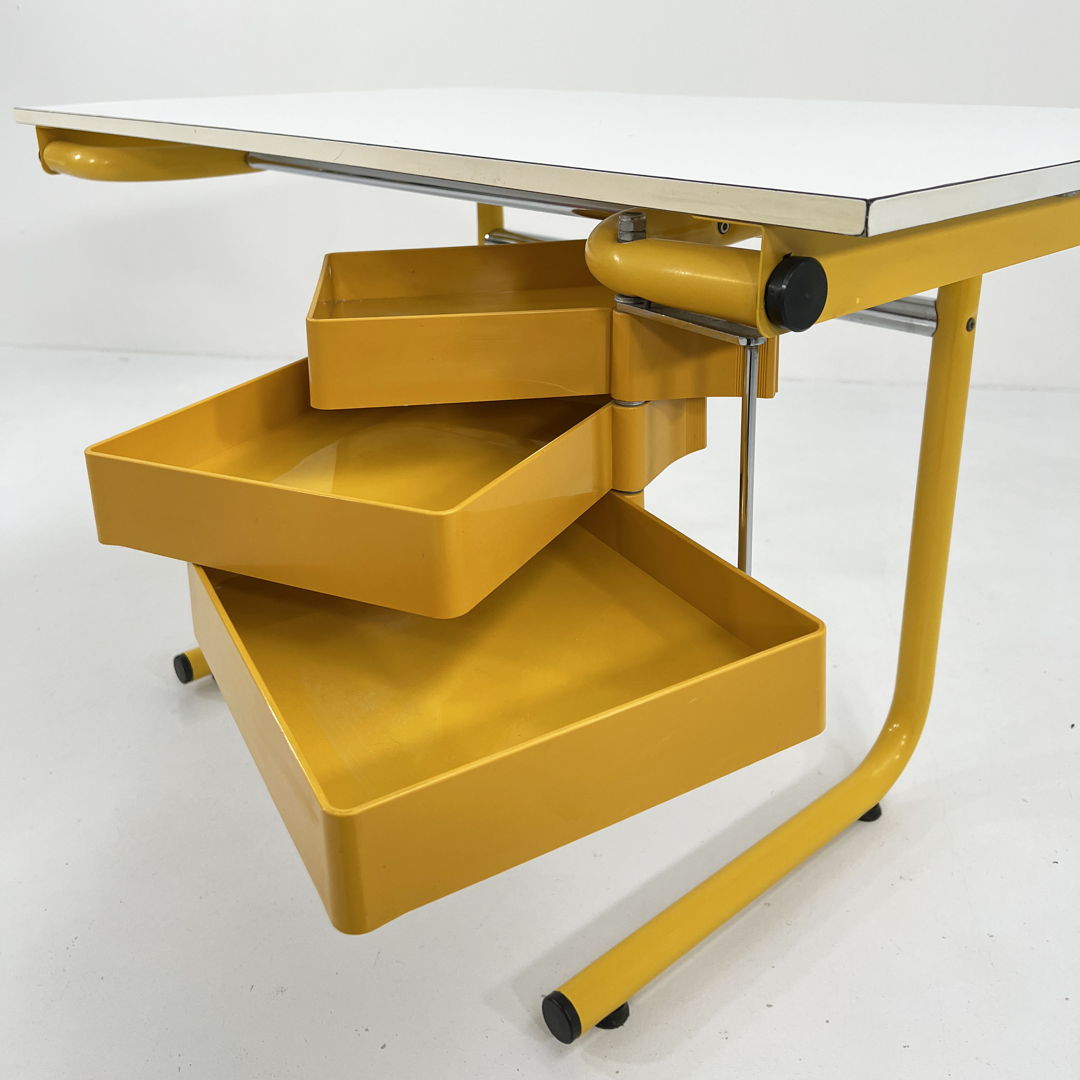 Yellow Drafting Table/Desk by Joe Colombo for Bieffeplast, 1970s