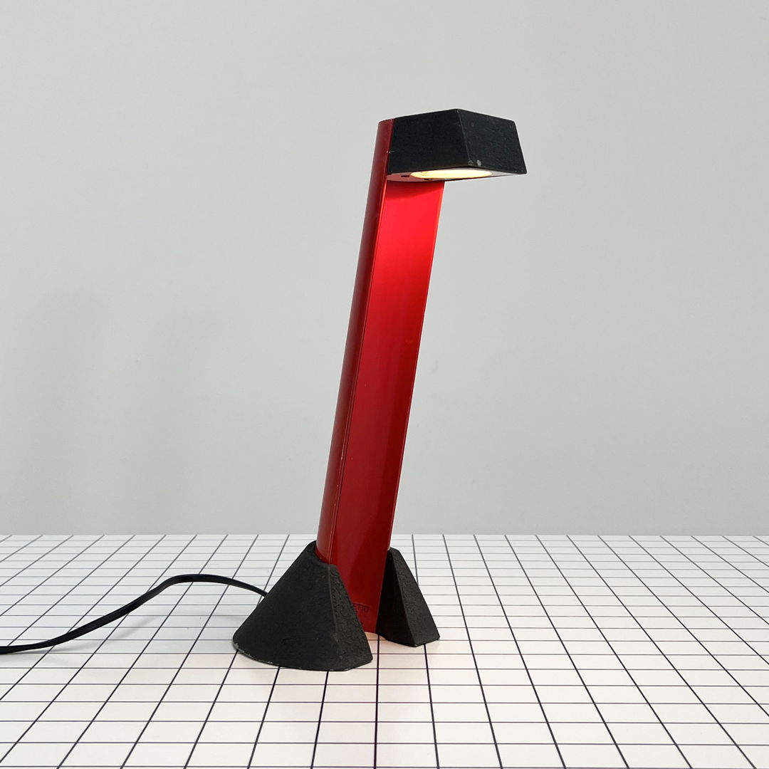 Black & Red Metal Table Lamp from Effetto Luce, 1980s