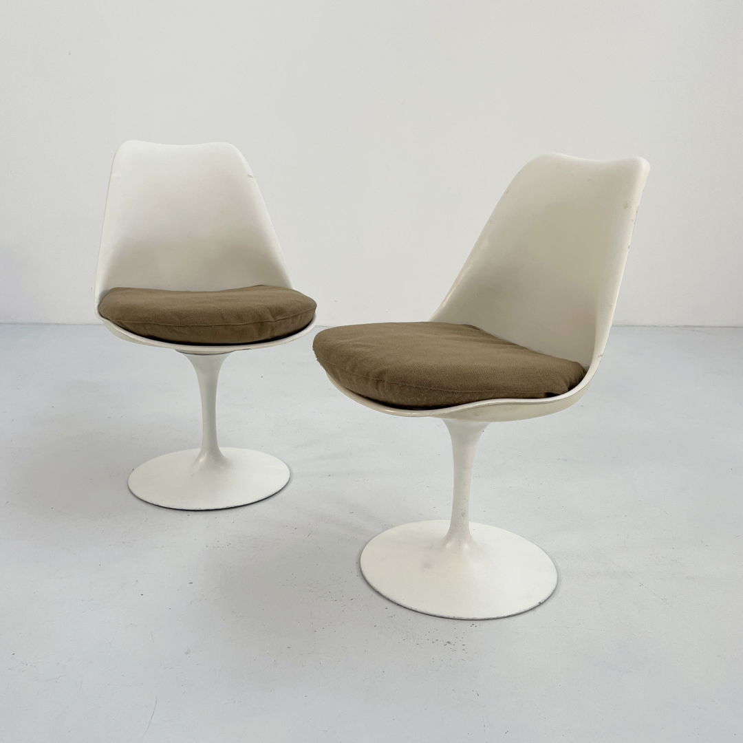 Taupe Swivel Tulip Dining Chair by Eero Saarinen for Knoll, 1960s