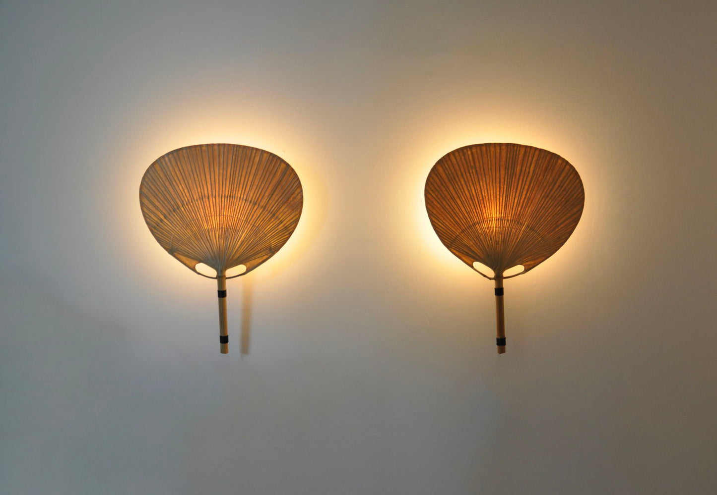 Pair of Wall Lamps "Uchiwa" by Ingo Maurer for M Design, 1970s