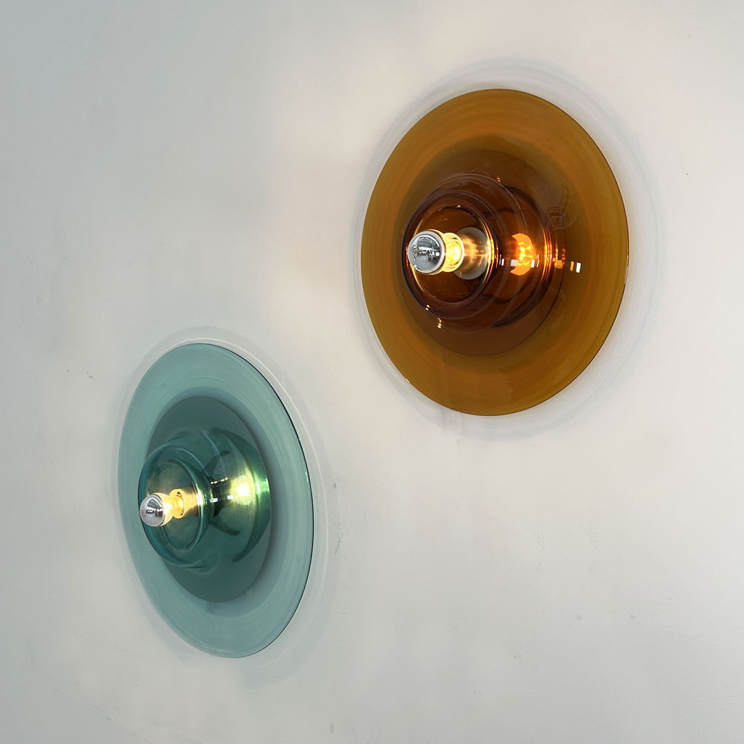 Pair of Wall Lamps in Murano Glass by Pierre Cardin for Venini, 1969