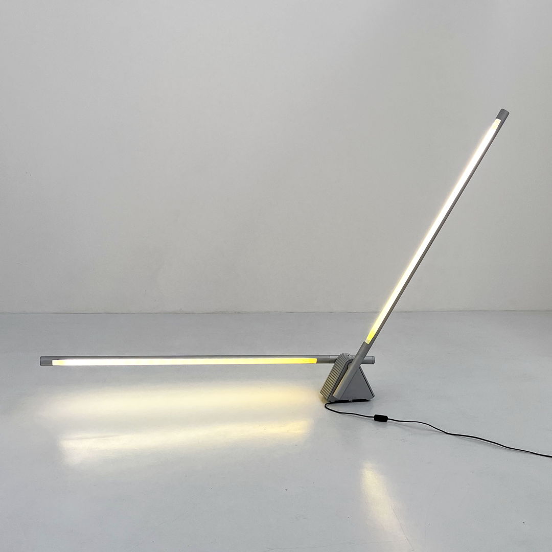 Grey Sistema Flu Floor Lamp by Rodolfo Bonetto for Luci Italia, 1980s