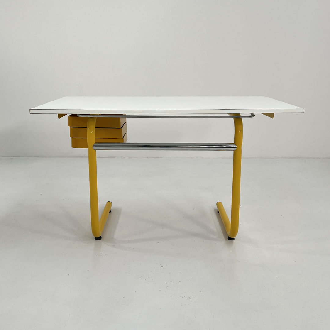 Yellow Drafting Table/Desk by Joe Colombo for Bieffeplast, 1970s