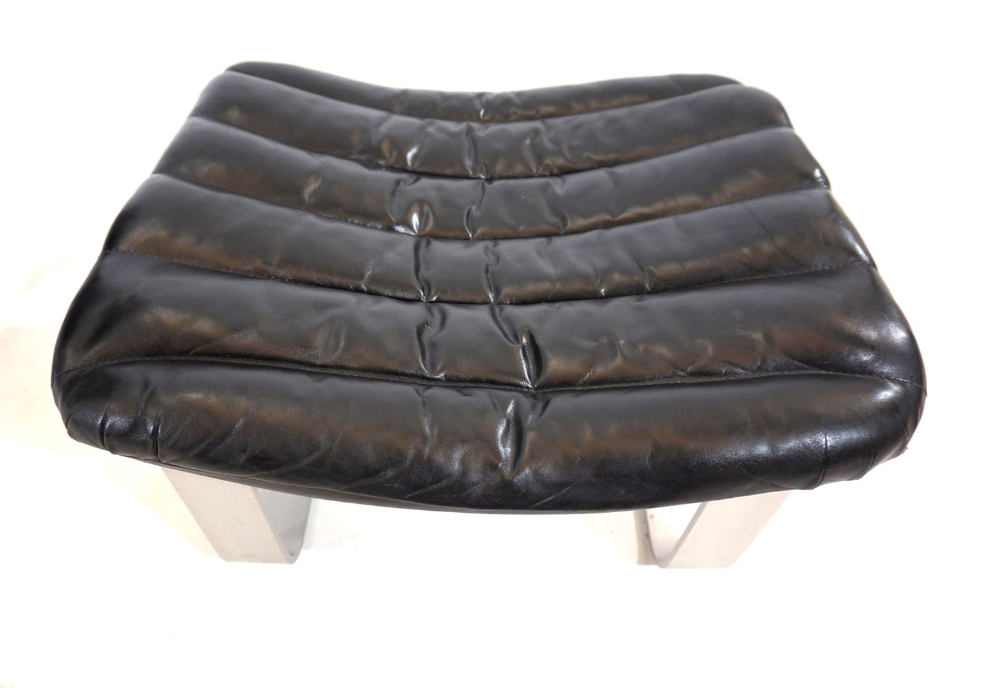 Asko Pulkka leather armchair with ottoman by Ilmari Lappalainen