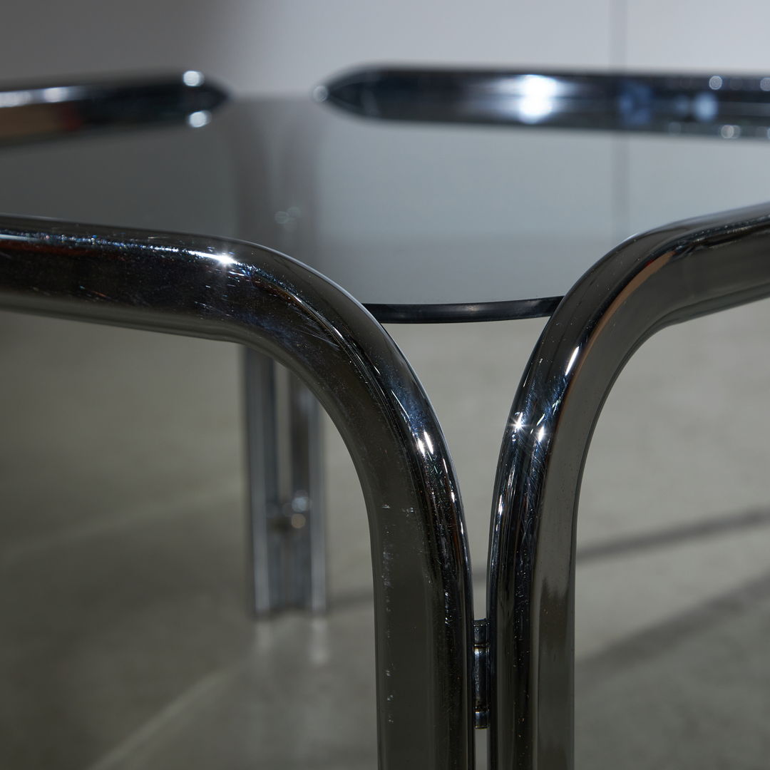 Coffee Table on Curved Chrome Legs