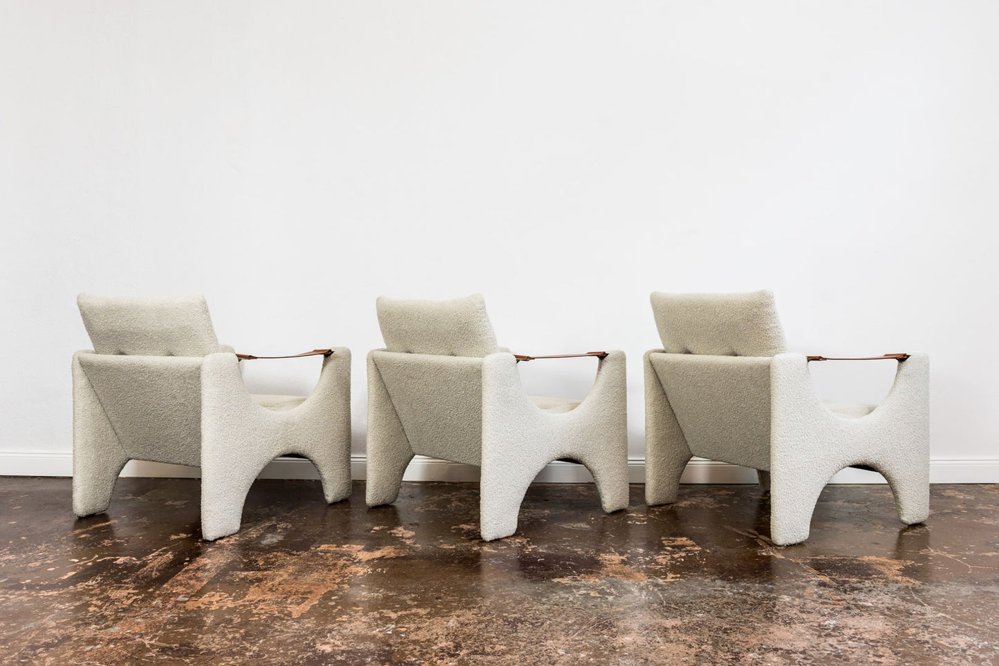 Set Of 3 Geometric Armchairs , Europe, 1970s