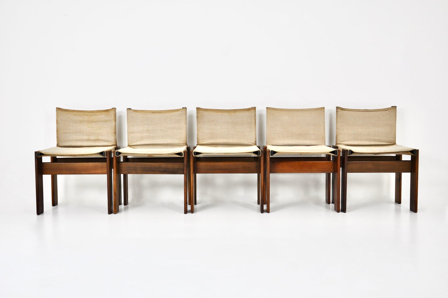 Monk dining chairs by Afra & Tobia Scarpa for Molteni, 1970S, set of 5