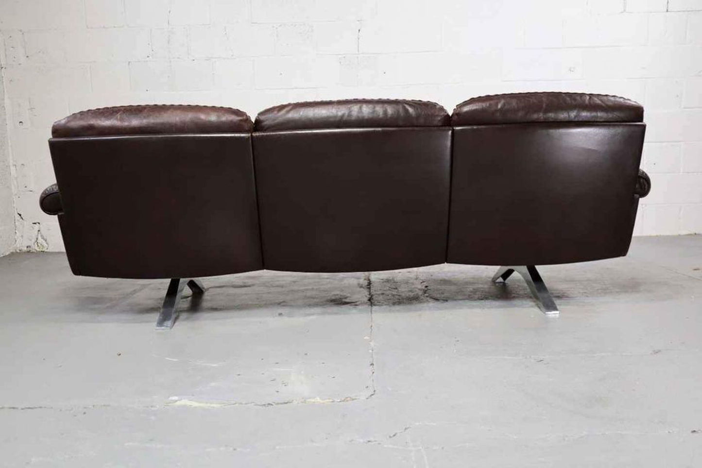 Three-seater leather sofa DS-31 by De Sede Switzerland, 1970's