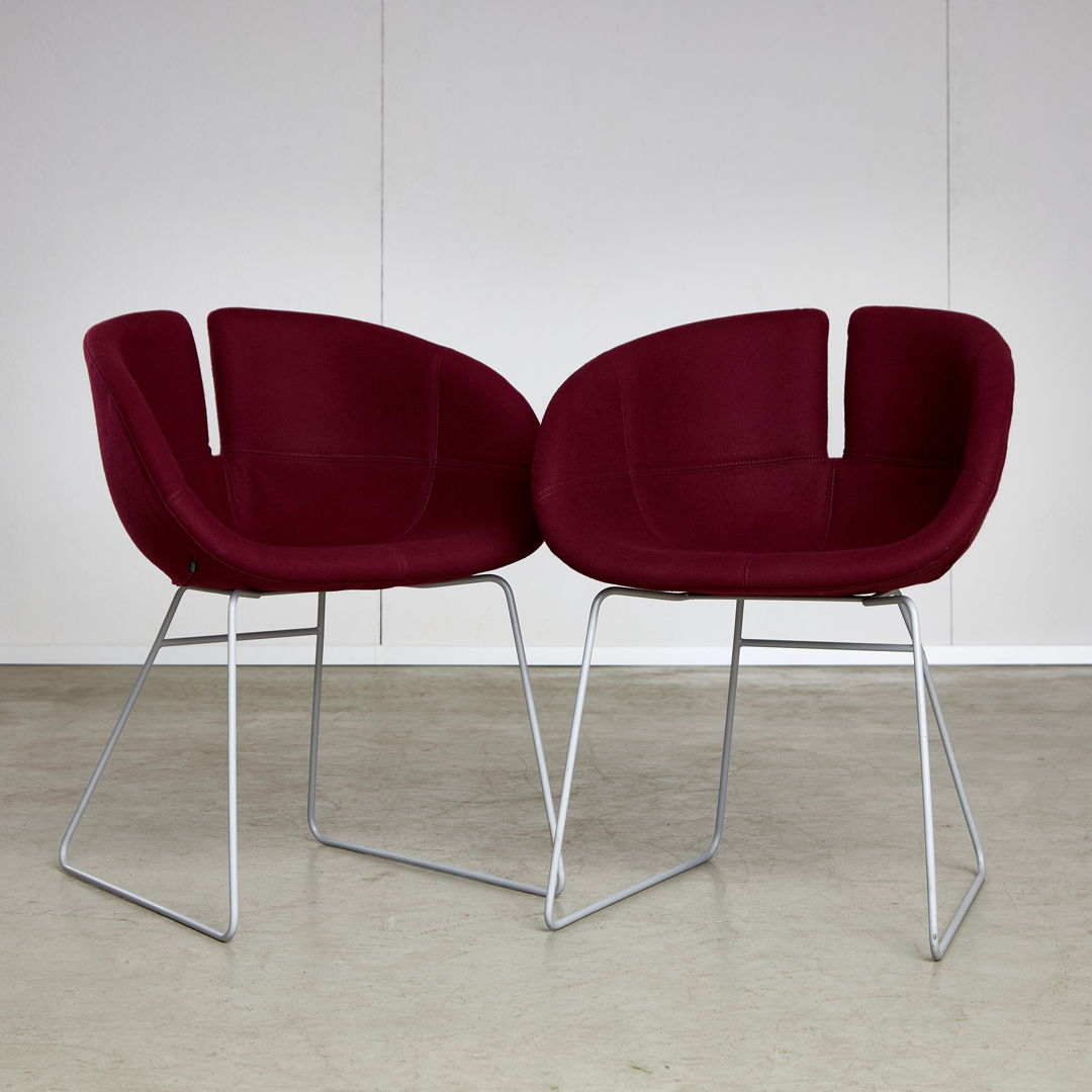 Fjord Chairs in Burgundy by Patricia Urquiola for Moroso, 2002