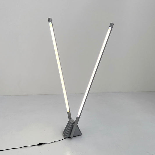Grey Sistema Flu Floor Lamp by Rodolfo Bonetto for Luci Italia, 1980s