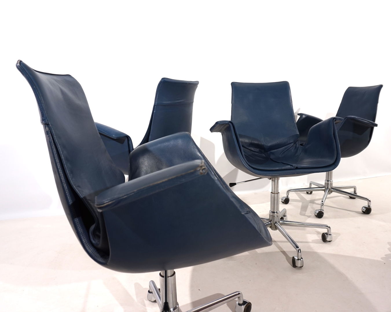 Set of 5 Kill International 6727 leather office chairs by Fabricius & Kastholm