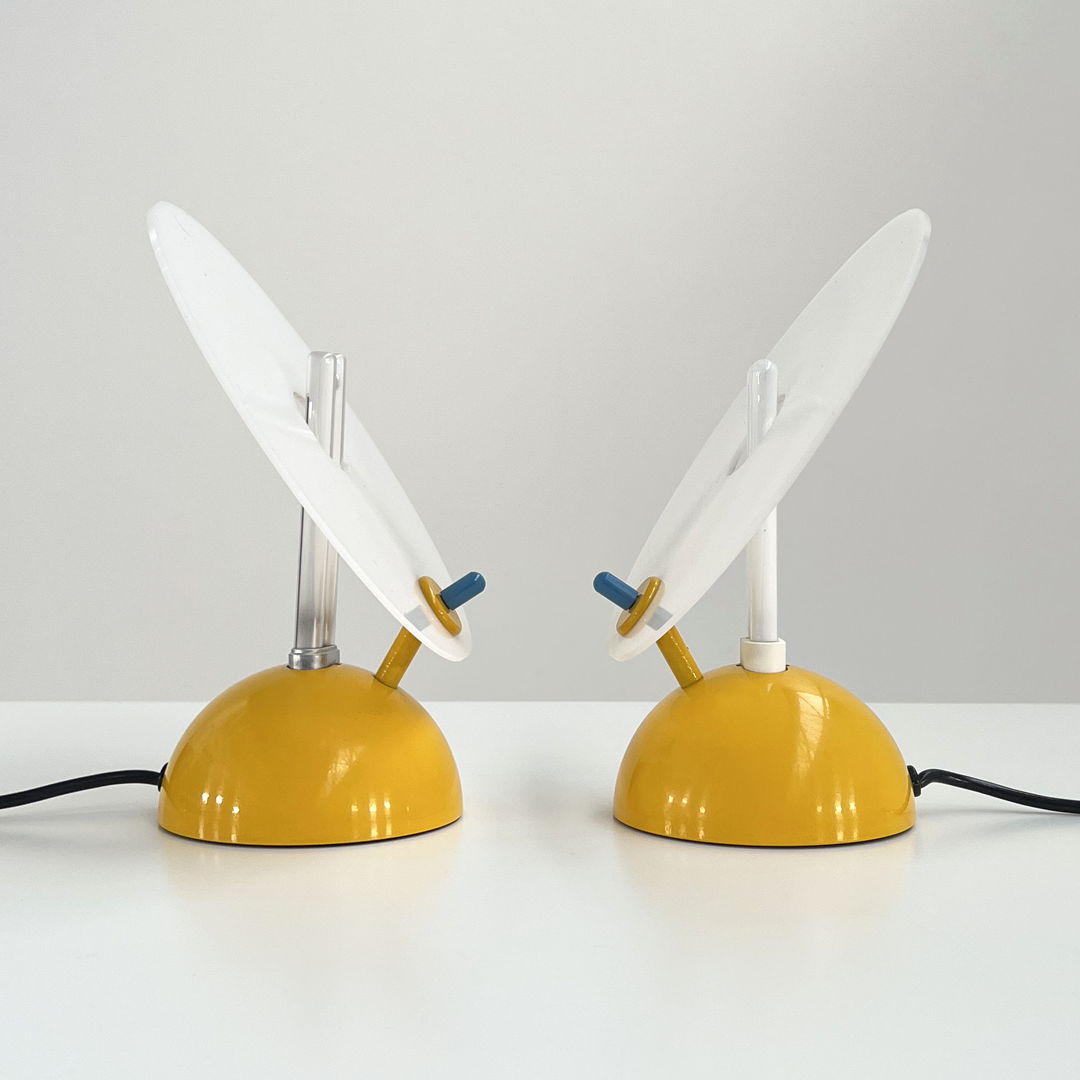 Pair of Neon Table Lamps by R. Barbieri & G. Marianelli for Tronconi, 1980s