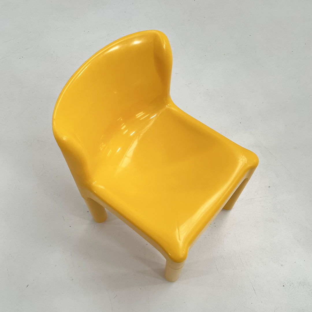 Yellow Model 4875 Chair by Carlo Bartoli for Kartell, 1970s