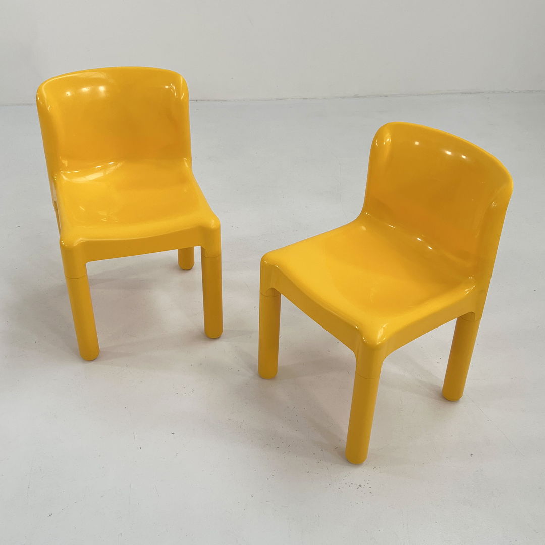 Yellow Model 4875 Chair by Carlo Bartoli for Kartell, 1970s