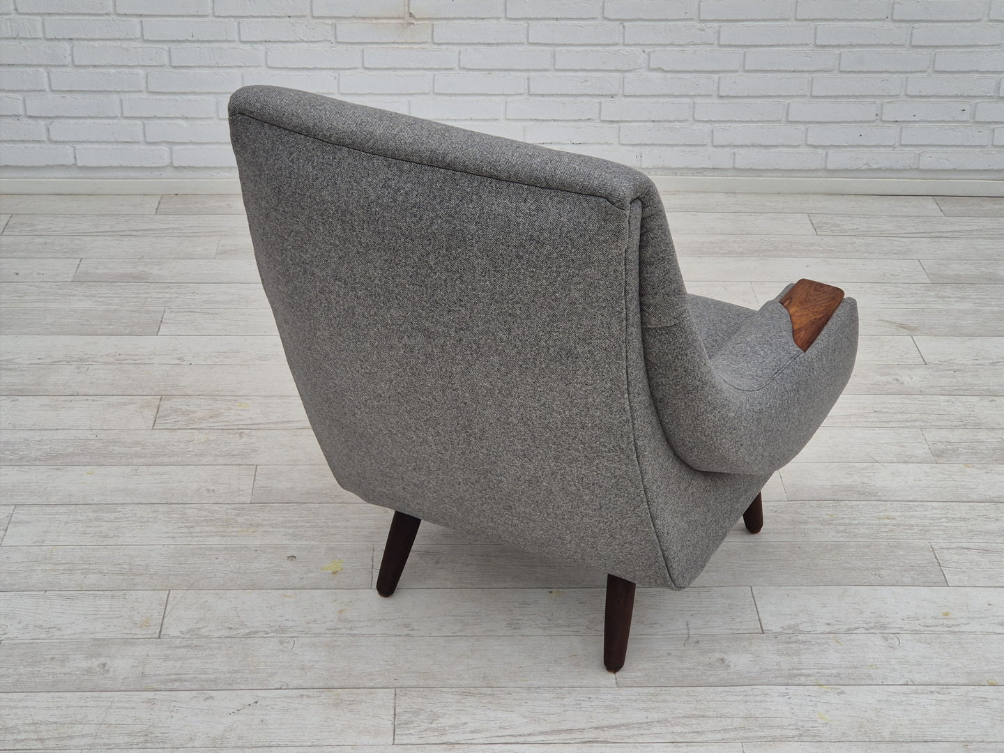 1970s, recliner, Danish design by H.W.Klein for Bramin Møbler, completely reupholstered, furniture wool.