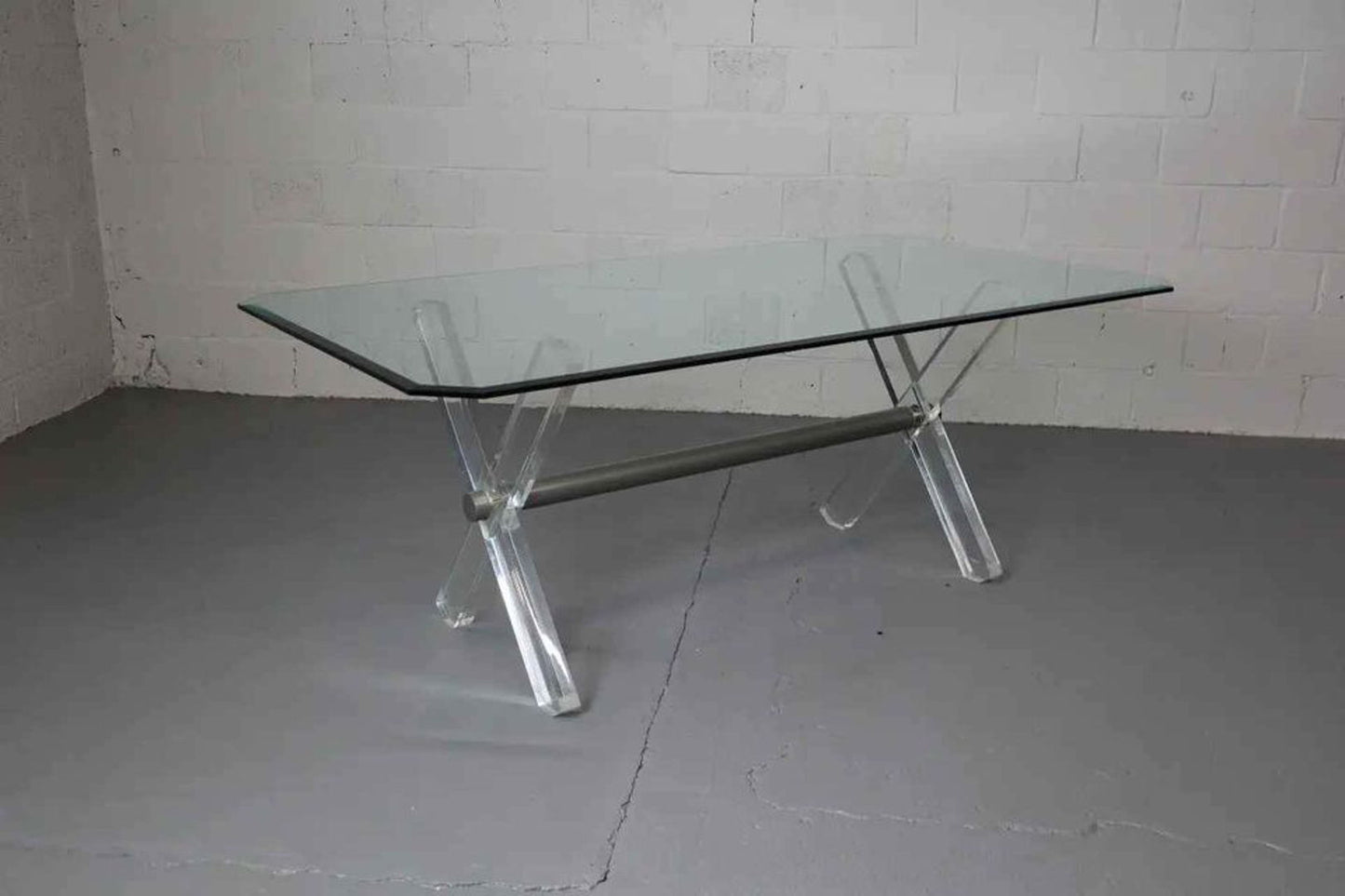 Vintage Acrylic and Glass Dining Table