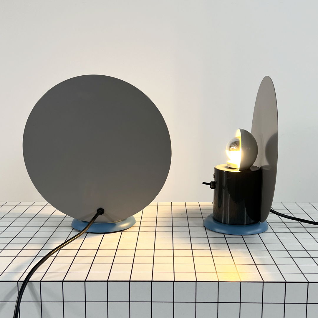 Pair of Round Desk Lamps by Michele De Lucchi for Bieffeplast, 1980s