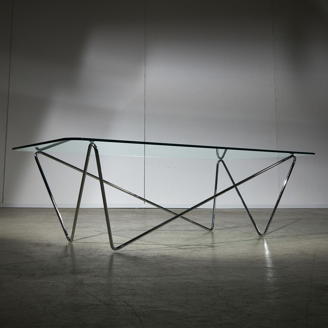 Coffee Table on Curved Chrome Legs