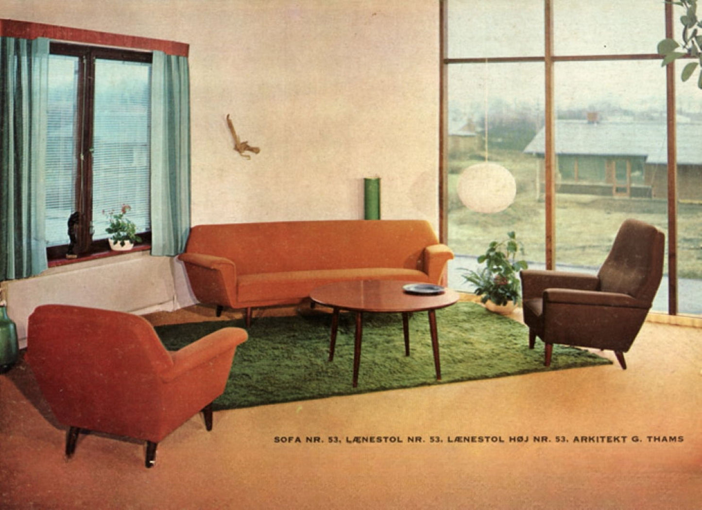 1960s, Danish design by Georg Thams for Vejen Polstermøbelfabrik, reupholstered 3 seater sofa, model 53.