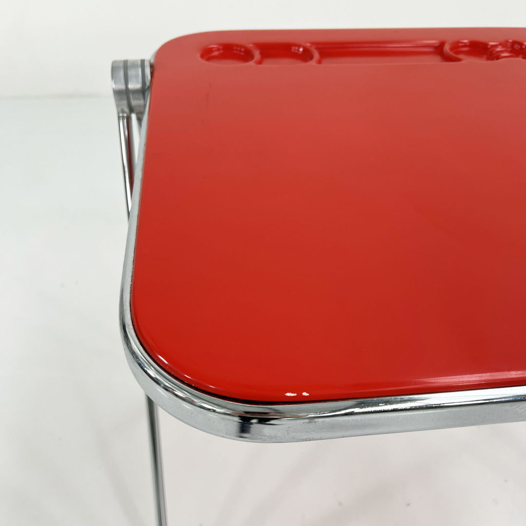 Red Platone Folding Desk by Giancarlo Piretti for Anonima Castelli, 1970s