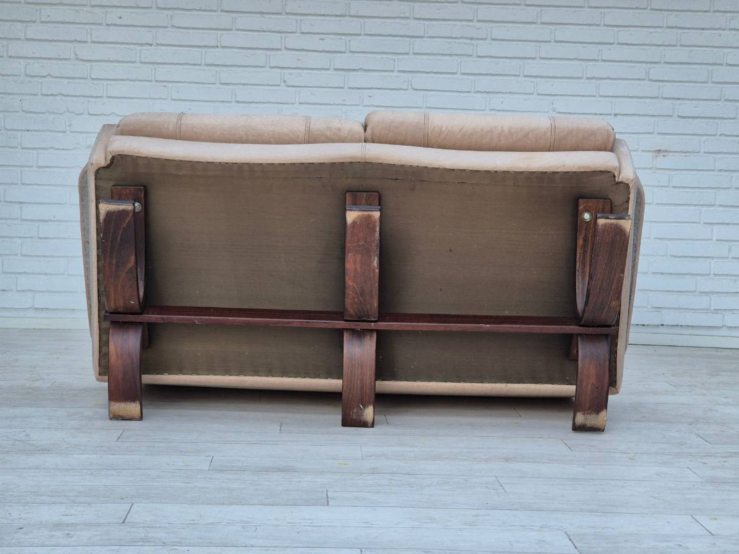 1970s, Scandinavian 2 seater sofa, original very good condition, leather.