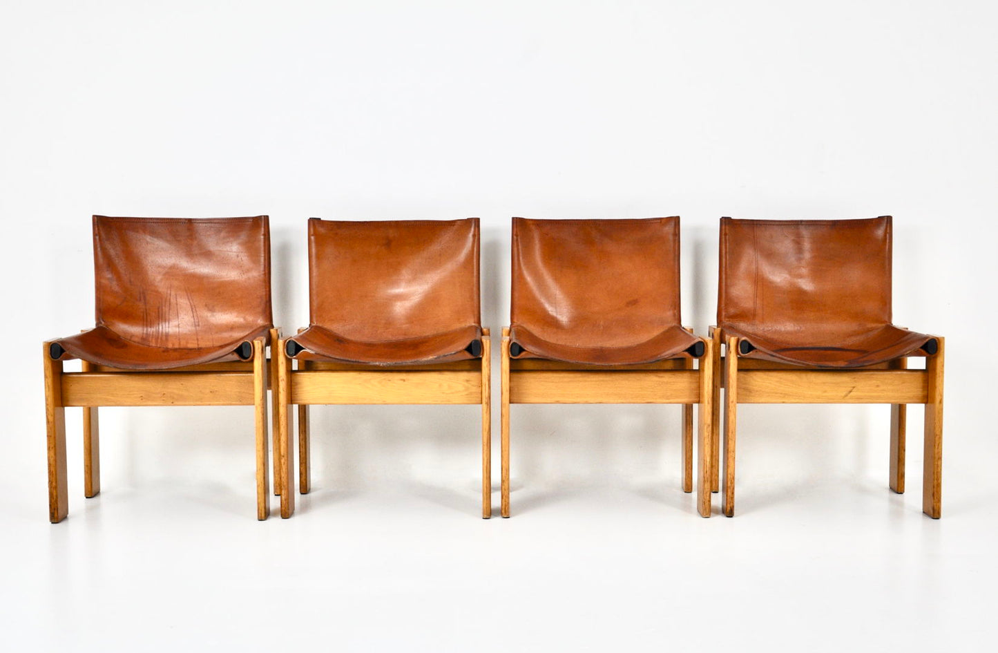 Monk Dining Chairs by Afra & Tobia Scarpa for Molteni, 1970s, set of 4