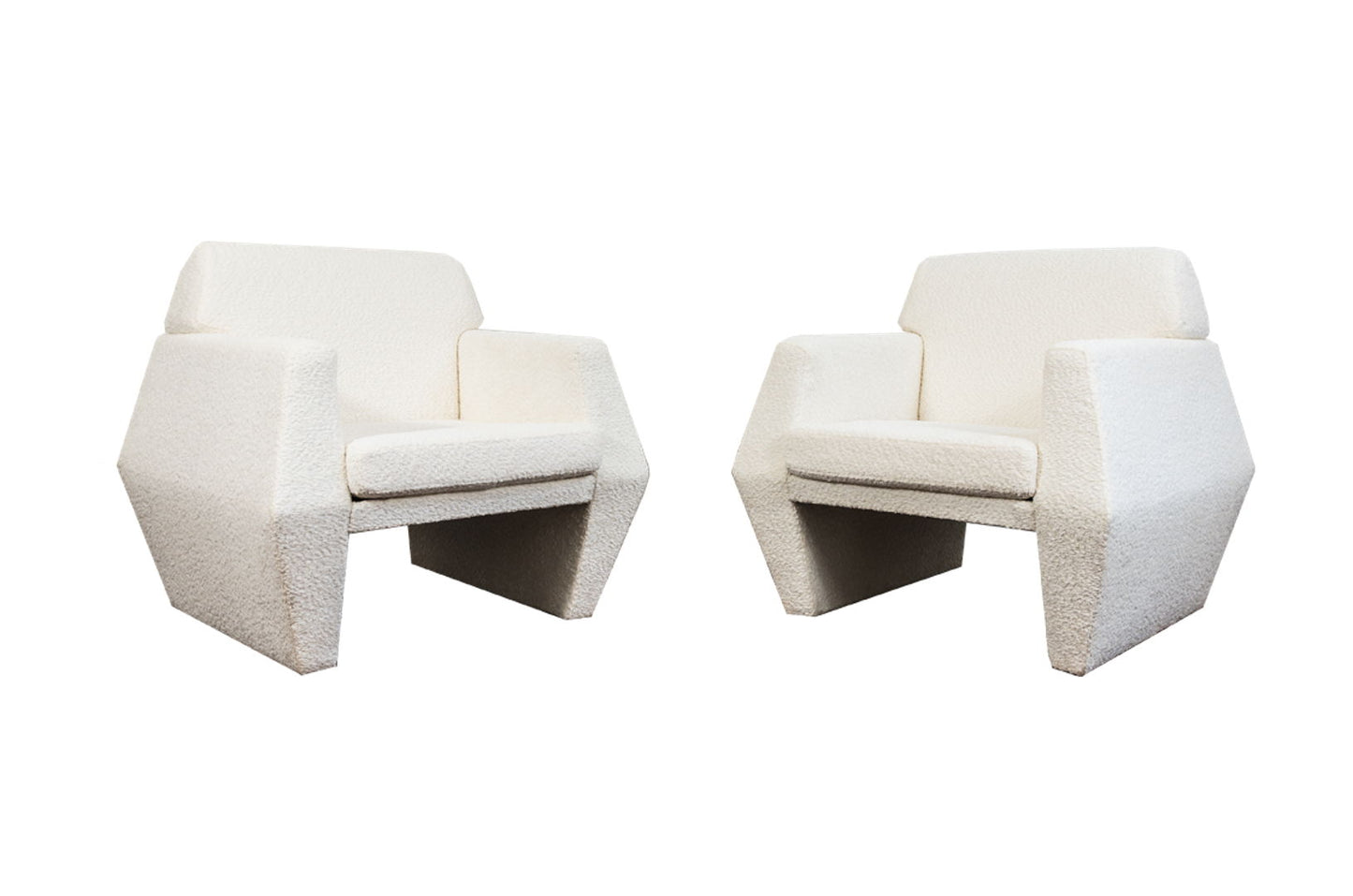 Pair Of Geometric Armchairs, Europe, 1970s