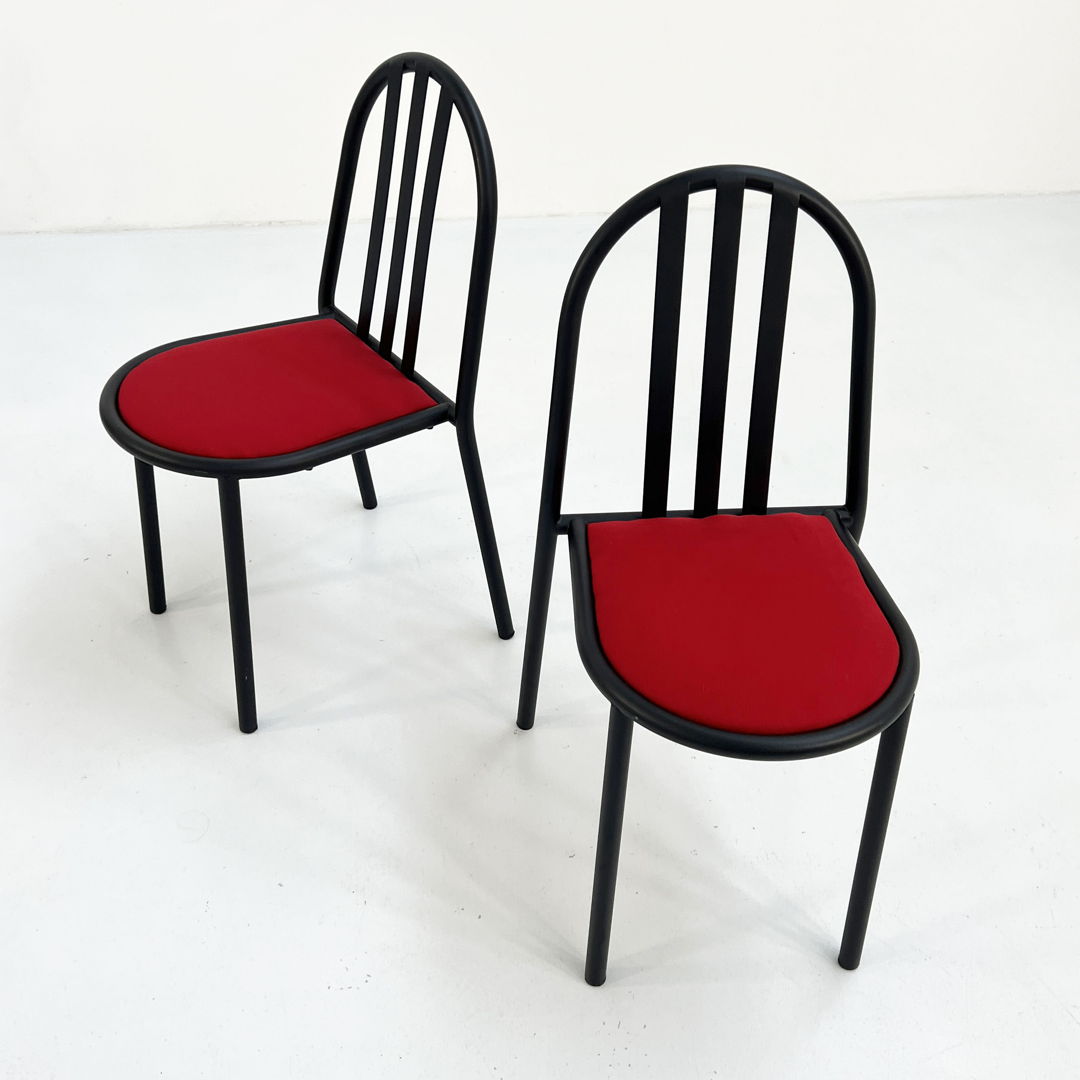 4 Red Fabric No.222 Chairs by Robert Mallet-Stevens for Pallucco Italia, 1980s