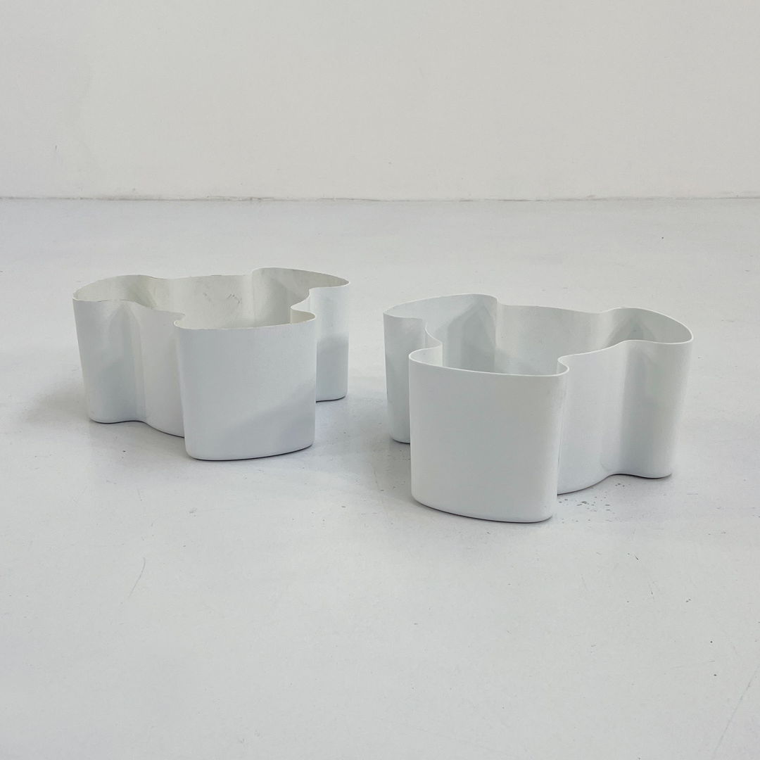 Pair of White Single Puzzle Planters from Visart, 1970s