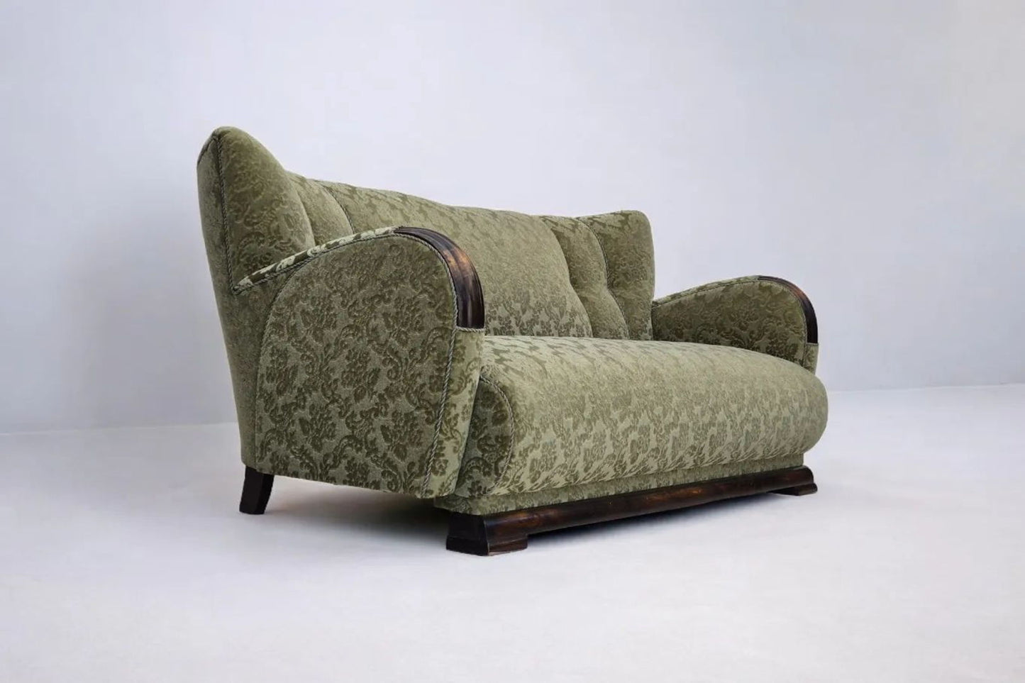 1960s, Danish 3 seater sofa in original very good condition, green velour.