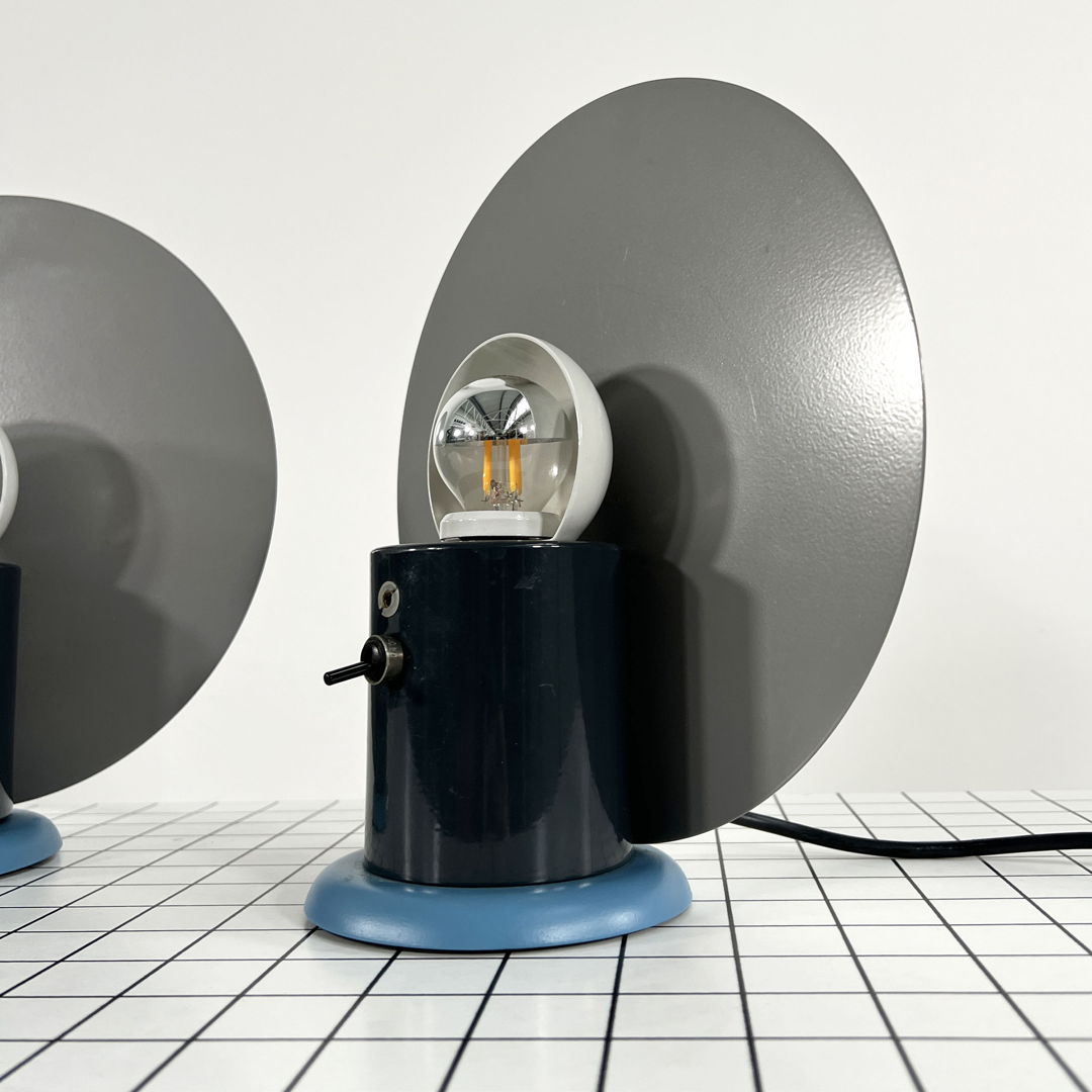 Pair of Round Desk Lamps by Michele De Lucchi for Bieffeplast, 1980s