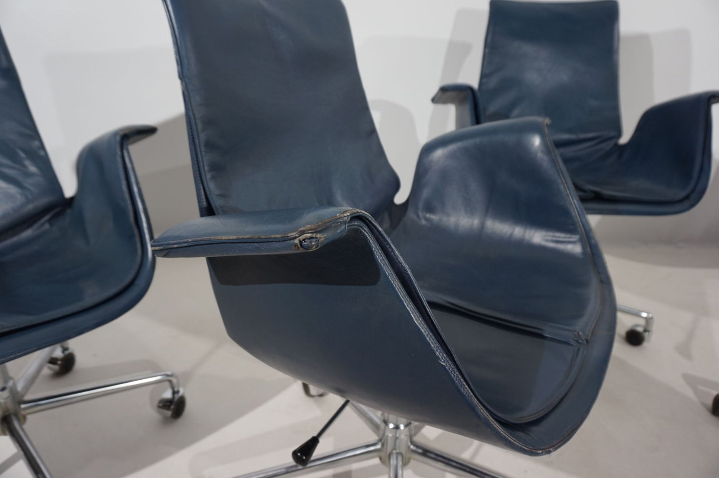 Set of 5 Kill International 6727 leather office chairs by Fabricius & Kastholm