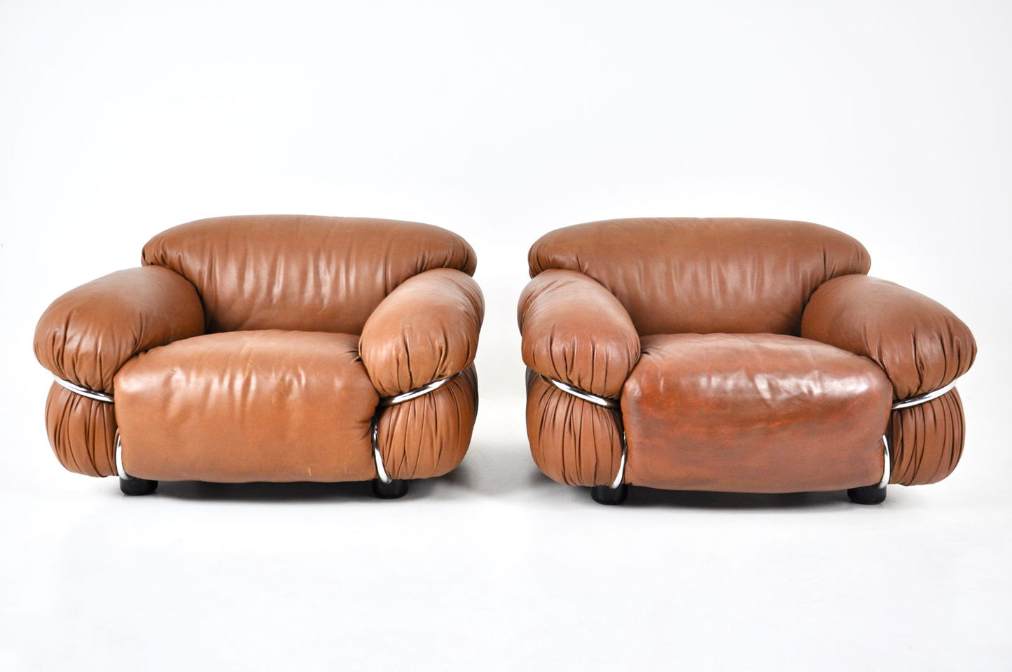 "Sesann" Lounge chairs by Gianfranco Frattini for Cassina, 1970s, set of 2