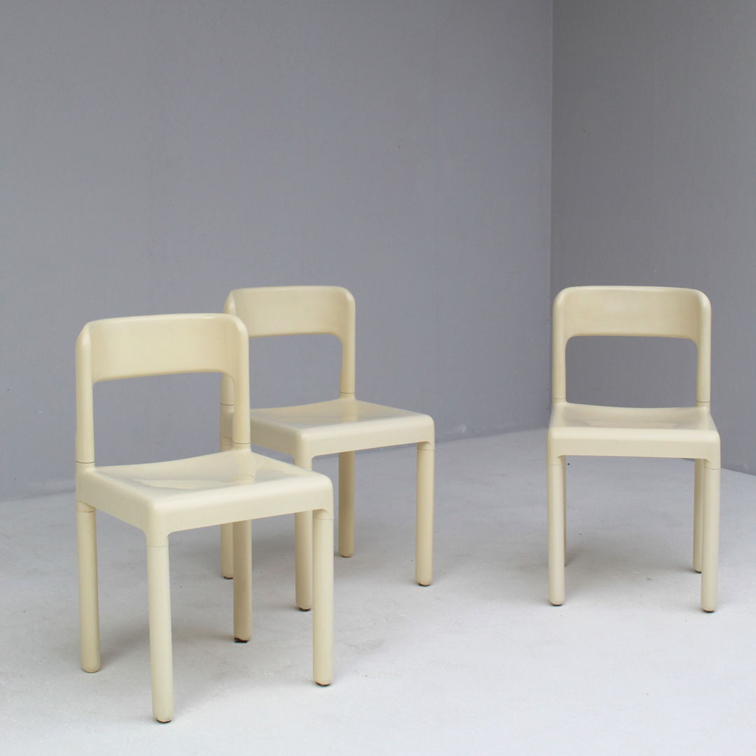 Elco white Desco chairs by C. Hauner 1970s.