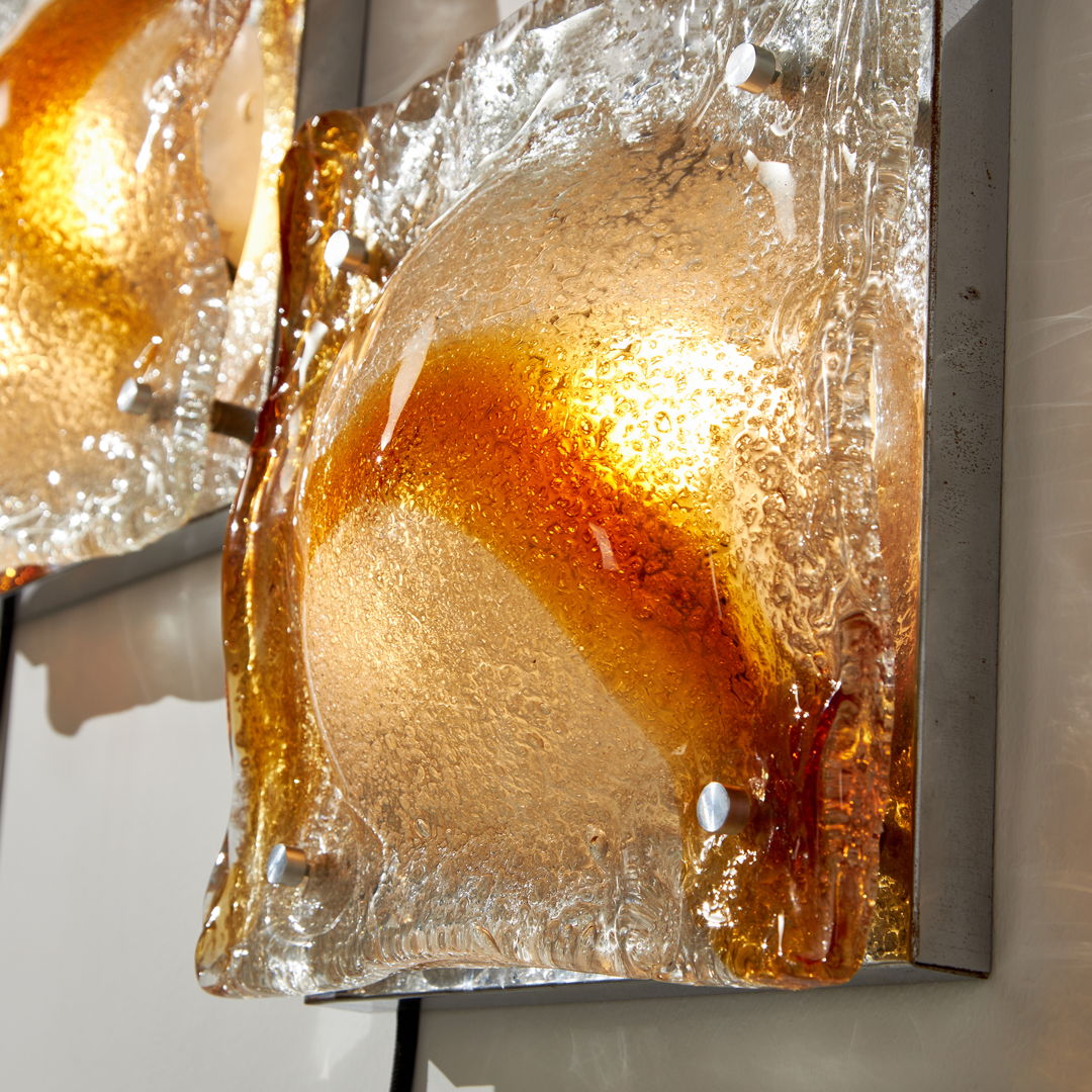 MURANO GLASS WALL LIGHT BY TONI ZUCCHERI FOR MAZZEGA